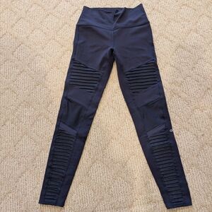 ALO Yoga High-Waist Moto Legging - Navy, Size L